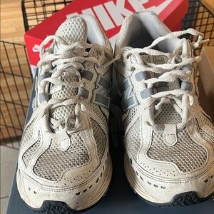 New Balance Cream and Gray Running Shoes